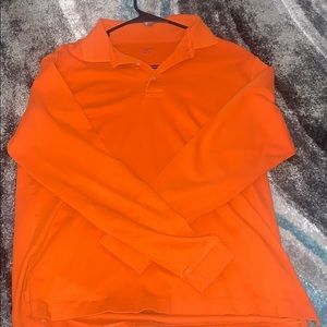 orange long sleeve with buttons